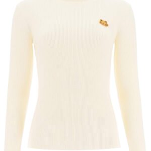 KENZO TURTLENECK SWEATER WITH TIGHER PATCH L White Wool