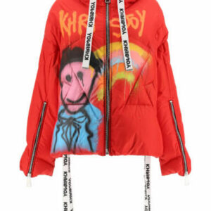 KHRISJOY GRAFFITI PRINT KHRIS PUFFER JACKET 0 Red, Orange, Light blue Technical