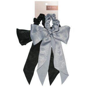 KITSCH Scarf Scrunchie Black/Gray - 2.0 ea