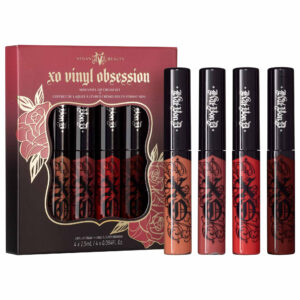 KVD Vegan Beauty Mini XO Vinyl Lip Creme Lip Gloss Obsession Set 4 x 0.084 oz/ 2.5 mL