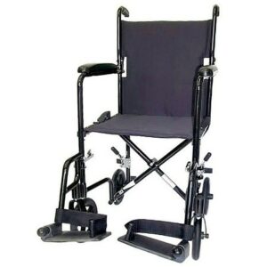 Karman 19 inch 19 lbs. Lightweight Transport Chair with Removable Footrest, Black - 1.0 ea