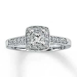 Kay Diamond Engagement Ring 1/2 ct tw Princess-Cut 14K White Gold