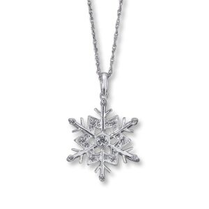 Kay Diamond Snowflake Pendant 1/10 ct tw Round-cut Sterling Silver