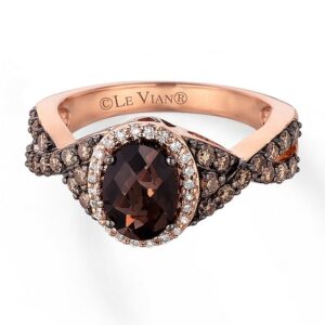 Kay Le Vian Chocolate Quartz 5/8 ct tw Diamonds 14K Gold Ring