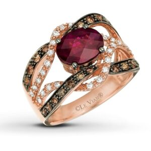 Kay Le Vian Rhodolite Garnet 1/2 ct tw Diamonds 14K Gold Ring