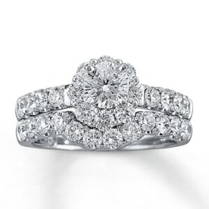 Kay Leo Diamond Bridal Set 2 ct tw Round-cut 14K White Gold