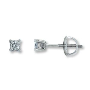 Kay Leo Diamond Earrings 1/3 ct tw Princess-Cut 14K White Gold