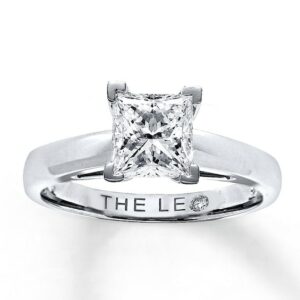 Kay Leo Diamond Solitaire 1-1/2 ct Princess-cut 14K White Gold Ring