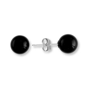 Kay Onyx Bead Earrings 14K White Gold