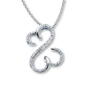 Kay Open Hearts Necklace 1/8 ct tw Diamonds 10K White Gold