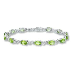 Kay Peridot Bracelet Diamond Accents Sterling Silver