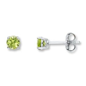 Kay Peridot Earrings Round-Cut 14K White Gold