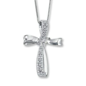 Kay Previously Owned Diamond Cross Necklace 1/6 ct tw 10K Gold