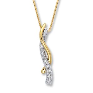 Kay Previously Owned Necklace 1/4 ct tw Diamonds 14K Two-Tone Gold