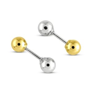 Kay Reversible Ball Earrings 14K Two-Tone Gold