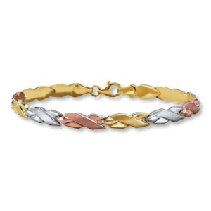 Kay Twist Bracelet 10K Tri-Color Gold 7" Length