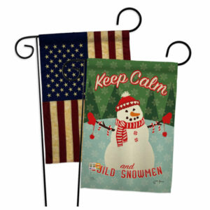 Keep Calm Build Snowmen Winter Christmas Garden Flags Pack