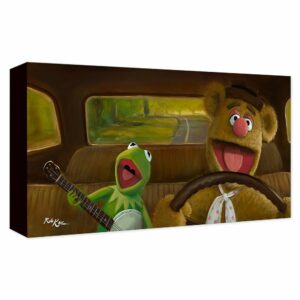 Kermit and Fozzie ''Movin' Right Along'' Gicle on Canvas by Rob Kaz Official shopDisney