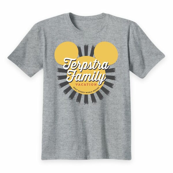 Kids' Walt Disney World Mickey Mouse Sunburst Family Vacation T-Shirt Customized