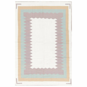 Kilim Flat-Woven Oriental Indian Area Rug For Living Room, Beige, 9'2"