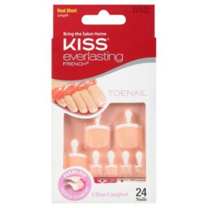 Kiss Everlasting French Toenails Kit, Real Short - 24.0 ea