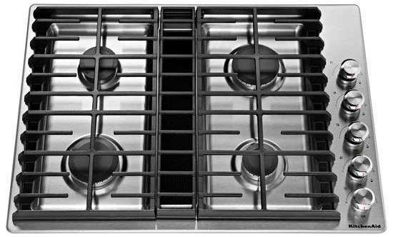 KitchenAid 30" Stainless Steel 4-Burner Gas Downdraft Cooktop