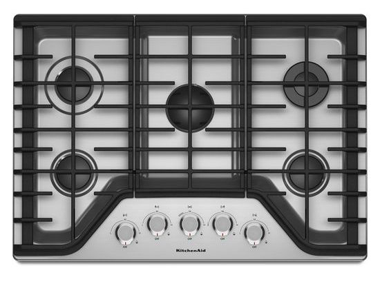 KitchenAid 30" Stainless Steel 5-Burner Gas Cooktop