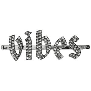 Kitsch X Justine Marjan Rhinestone VIBES Bobby Pin Hematite