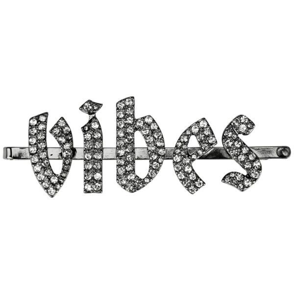 Kitsch X Justine Marjan Rhinestone VIBES Bobby Pin Hematite