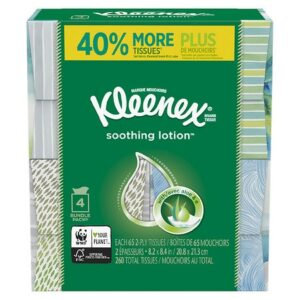 Kleenex Soothing Lotion Facial Tissues Cube Box - 65.0 ea x 4 pack