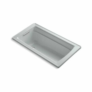 Kohler Archer 60"x32" Drop-In Bath and Reversible Drain, Ice Gray