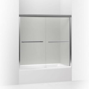 Kohler Gradient Sliding Bath Door, Crystal Clear Glass, Bright Polishe