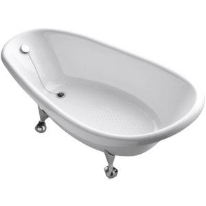 Kohler K-100 Birthday Bath 72" Cast Iron Clawfoot Soaking Bath Tub with Reversible Drain White Tub Soaking Clawfoot