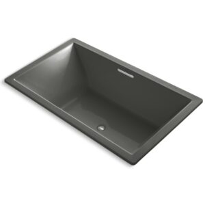 Kohler K-1137 Underscore Collection 72" Drop In Acrylic Bath Tub With Molded Lumbar Support and Center Drain Thunder Grey Tub Soaking Drop-In