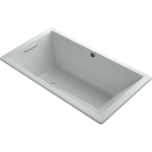 Kohler K-1173-G Underscore Collection 66" Drop In BubbleMassage Bath Tub with Reversible Drain and Integral Heater Ice Grey Tub Air Drop-In