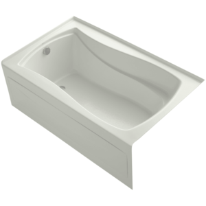 Kohler K-1242-LAW Mariposa 60" Alcove Soaking Bath Tub with Bask Heating and Left Drain Dune Tub Soaking Alcove