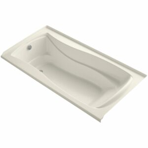 Kohler K-1259-LW Mariposa 72" Alcove Soaking Bath Tub with Bask Heating and Left Drain Biscuit Tub Soaking Alcove