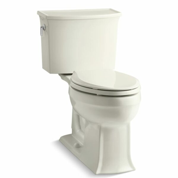 Kohler K-3551 Archer 1.28 GPF Two-Piece Elongated Comfort Height Toilet with AquaPiston Technology - Seat Not Included Biscuit Fixture Toilet