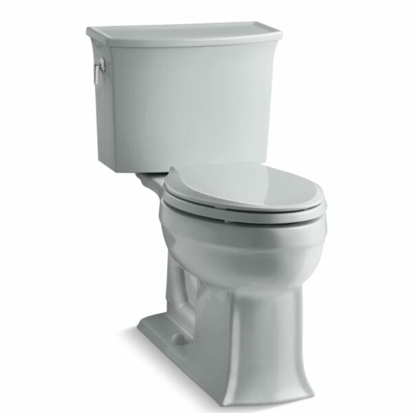 Kohler K-3551 Archer 1.28 GPF Two-Piece Elongated Comfort Height Toilet with AquaPiston Technology - Seat Not Included Ice Grey Fixture Toilet