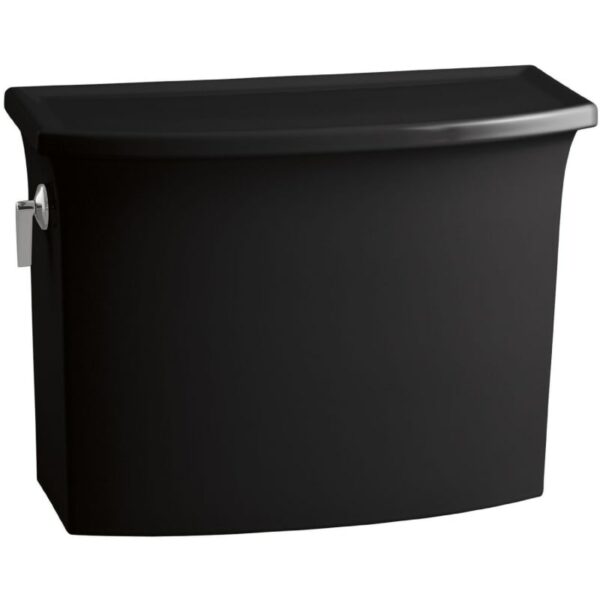 Kohler K-4431 Archer 1.28 GPF Toilet Tank Only with AquaPiston Technology Black Black Fixture Toilet Tank Only