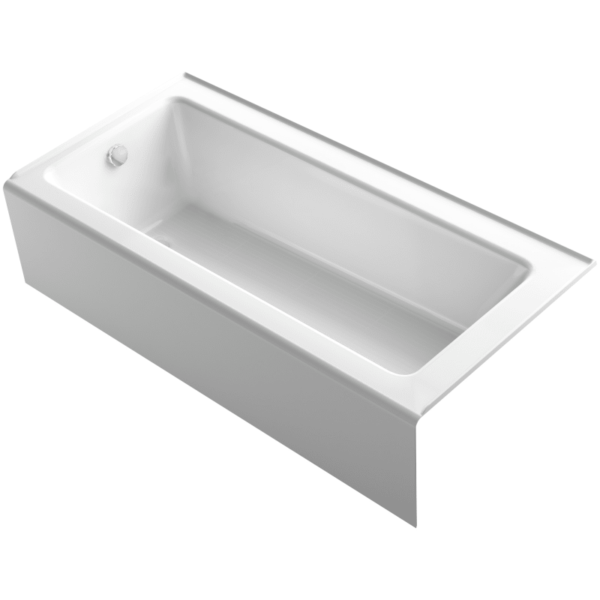 Kohler K-847 Bellwether Bath Tub 66" L x 32" W Cast Iron Soaking for Three Wall Alcove Installations with Integral Apron and Left Drain White Tub