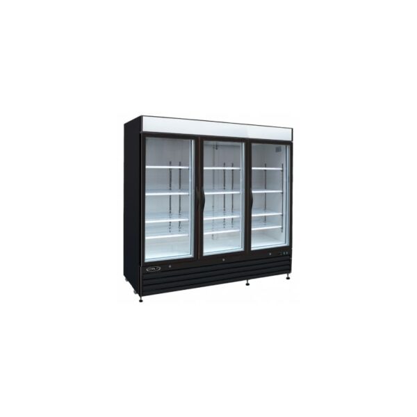 Kool-It KGF-72 72 Cu. Ft. Triple Door Commercial Merchandising Freezer Black Commercial Freezers Merchandiser Food & Beverage