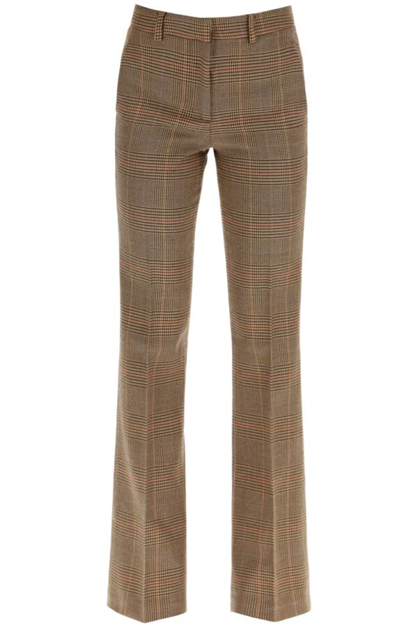 L'AUTRE CHOSE PRINCE OF WALES TROUSERS 38 Beige, Black, Brown Wool