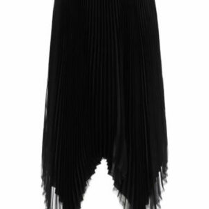 LOEWE PLEATED SKIRT 34 Black Leather