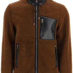 LOEWE SHEARLING JACKET 46 Brown Leather, Fur