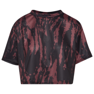 La La Anthony Womens La La Anthony Cropped Tie Dye Short-Sleeve T-Shirt - Womens Rust/Black Size L