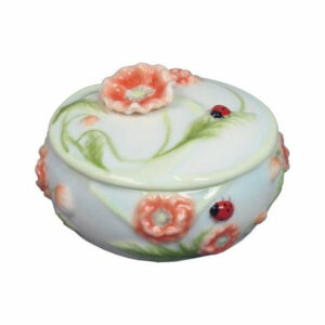 Lady Bug and Poppy Trinket Box, Poppy, Fine Porcelain