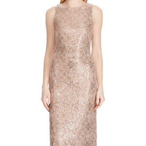 Lauren Ralph Lauren Women's Casual Dresses ROSE/ROSE - Gold Shine Rose Gold Sequin Sleeveless Sheath Dress - Women