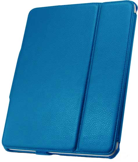 Leather Flip Book Case/Folio for Apple iPad 2, iPad 3, iPad 4 (Blue)