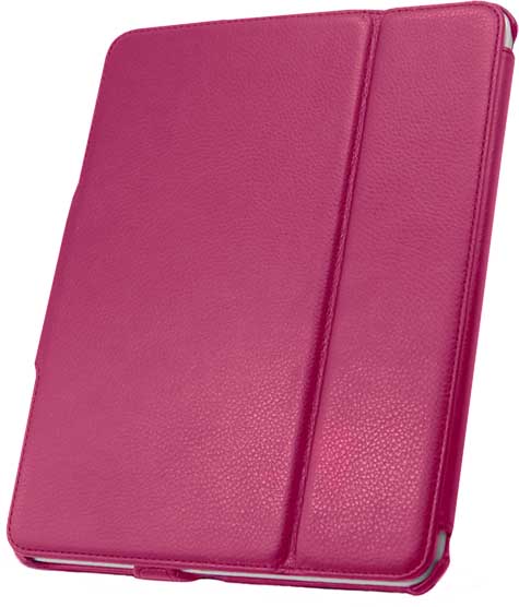 Leather Flip Book Case/Folio for Apple iPad 2, iPad 3, iPad 4 (Pink)